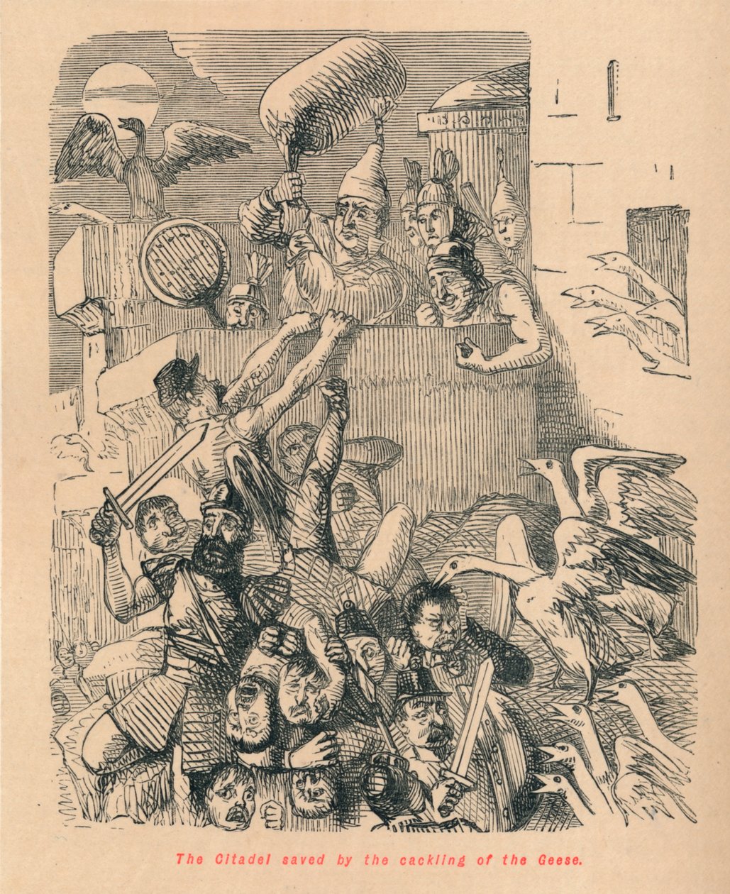 The Citadel Saved by the Cackling of the Geese by John Leech