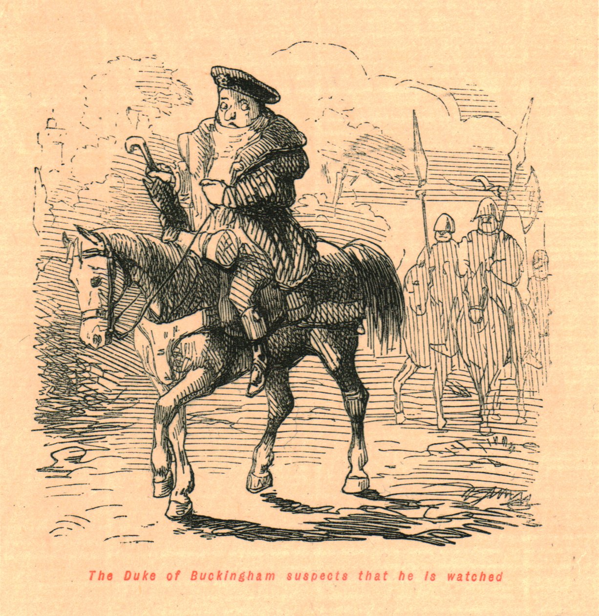 The Duke of Buckingham suspects that he is watched, 1897 by John Leech