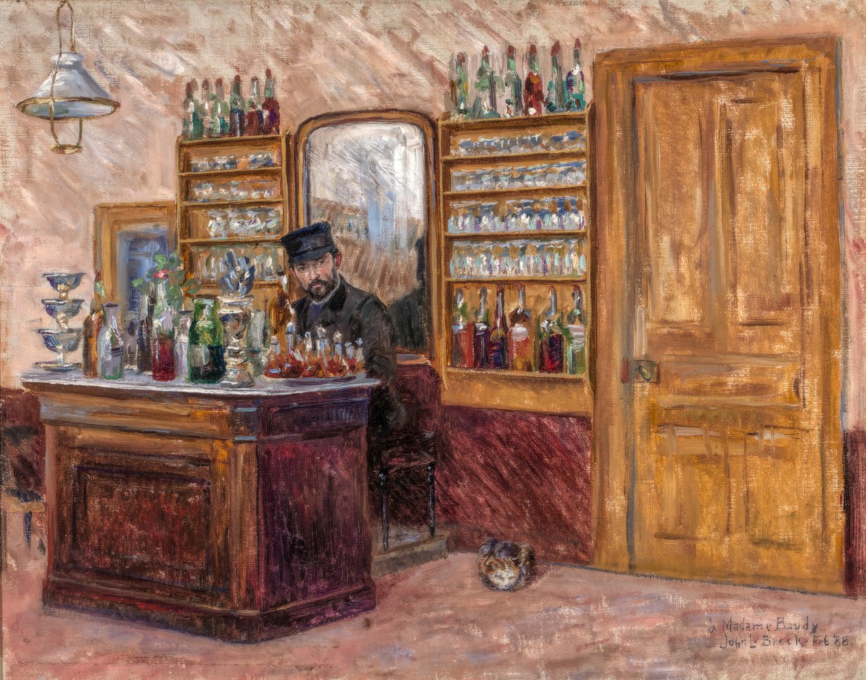 M. Baudy Behind his Desk at the Hotel Baudy, 1888 by John Leslie Breck