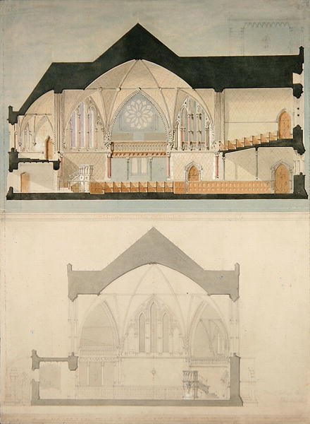 Side Elevation of Trinity College Church, Edinburgh by John Lessels