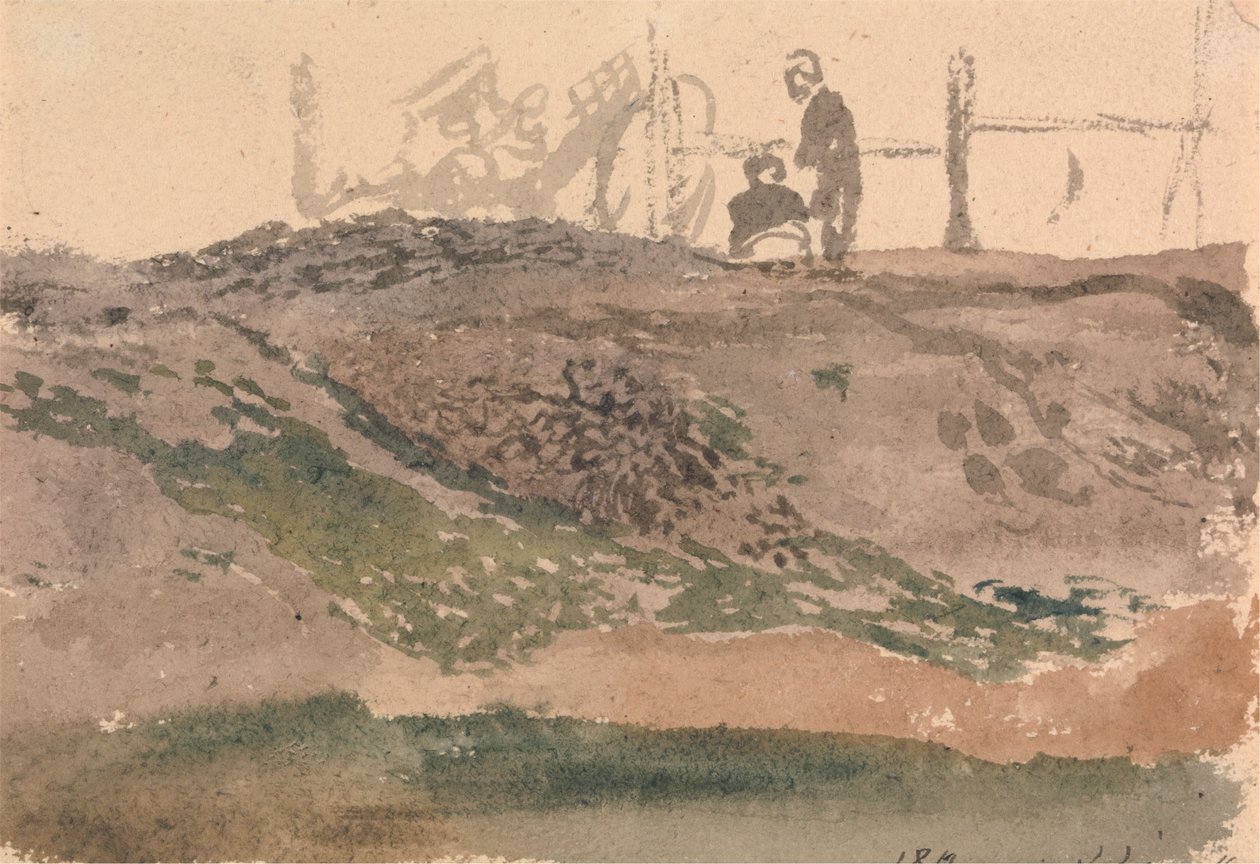 Figures on a Bank, Kensington Gravel Pits by John Linnell