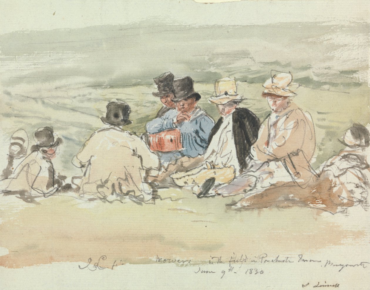 Mowers in the Field in Porchester Terrace, Bayswater, June 9, 1830 by John Linnell