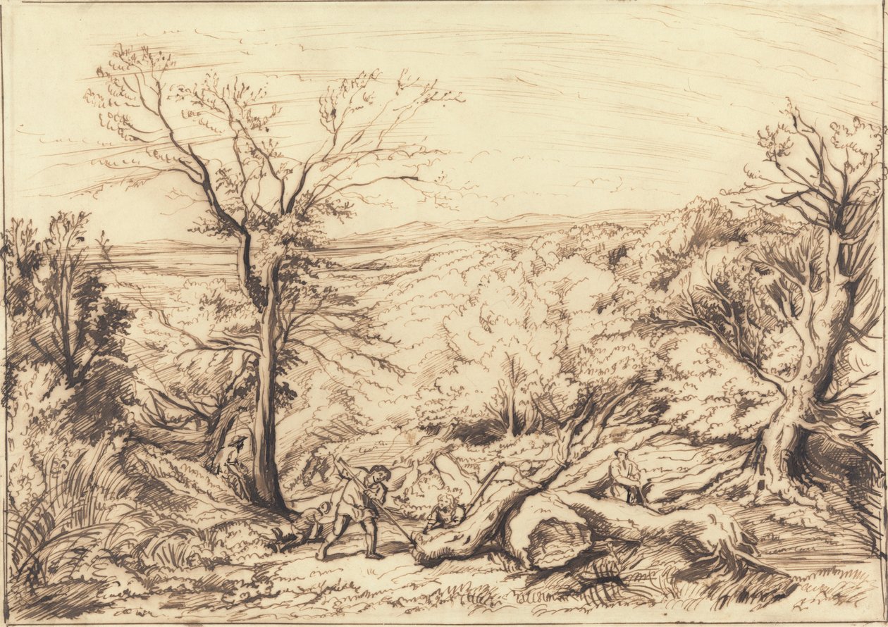 Woodcutters in a Forest by John Linnell