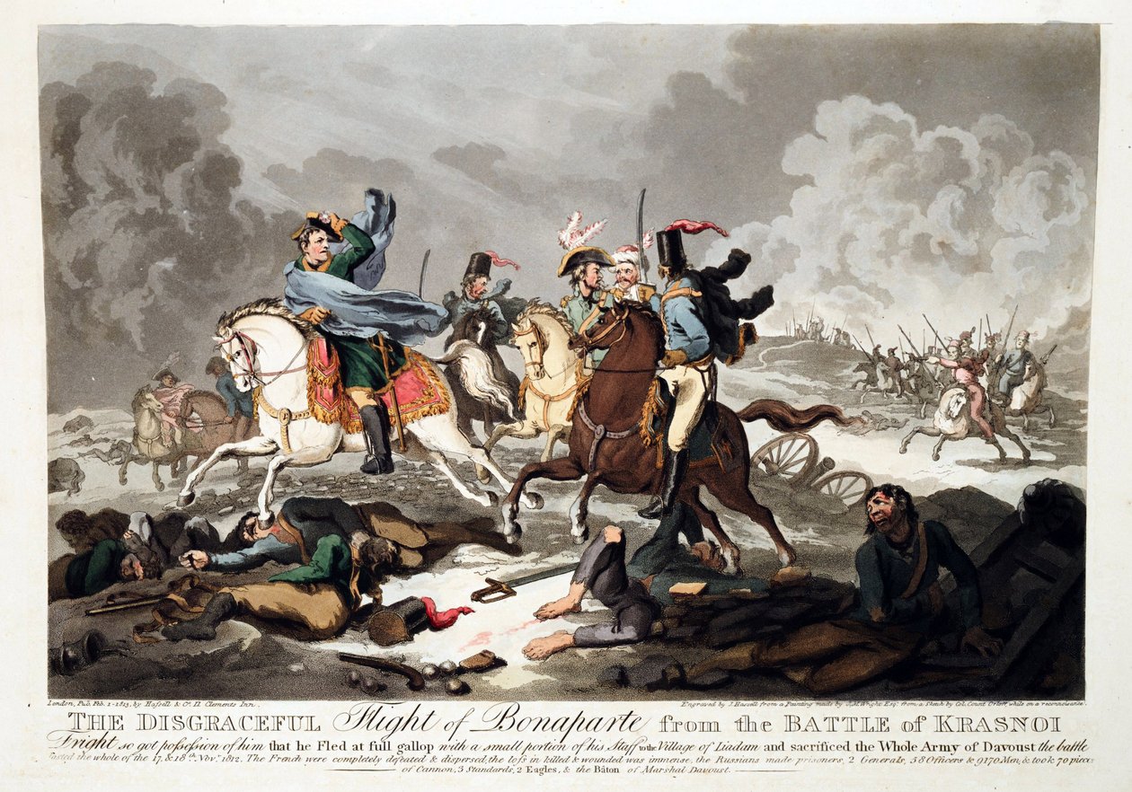 The Flight of Bonaparte from the Battle of Krasnoi 1812 by John Massey Wright