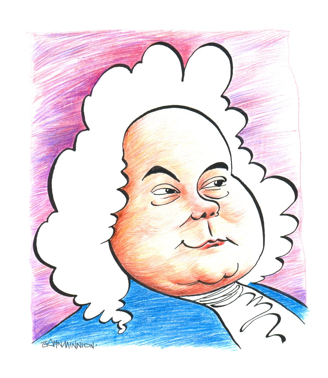 George Frideric Handel - caricature by John Minnion