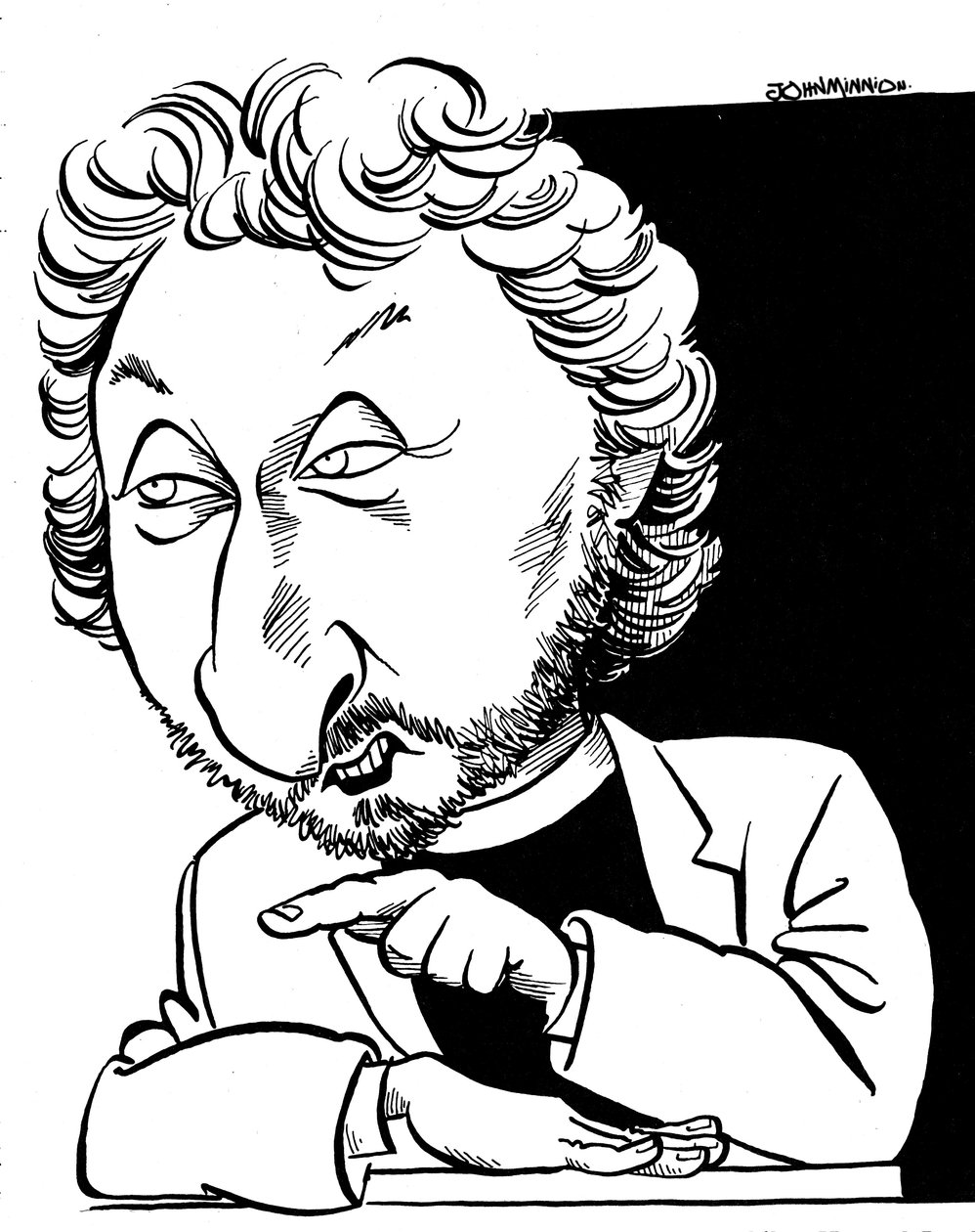 Howard Jacobson - caricature by John Minnion