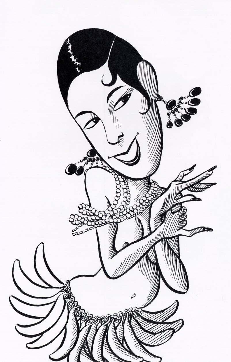 Josephine Baker, caricature by John Minnion