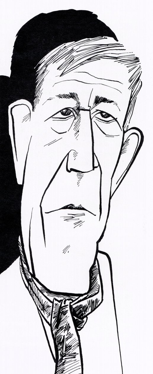 Oskar Kokoschka, caricature by John Minnion