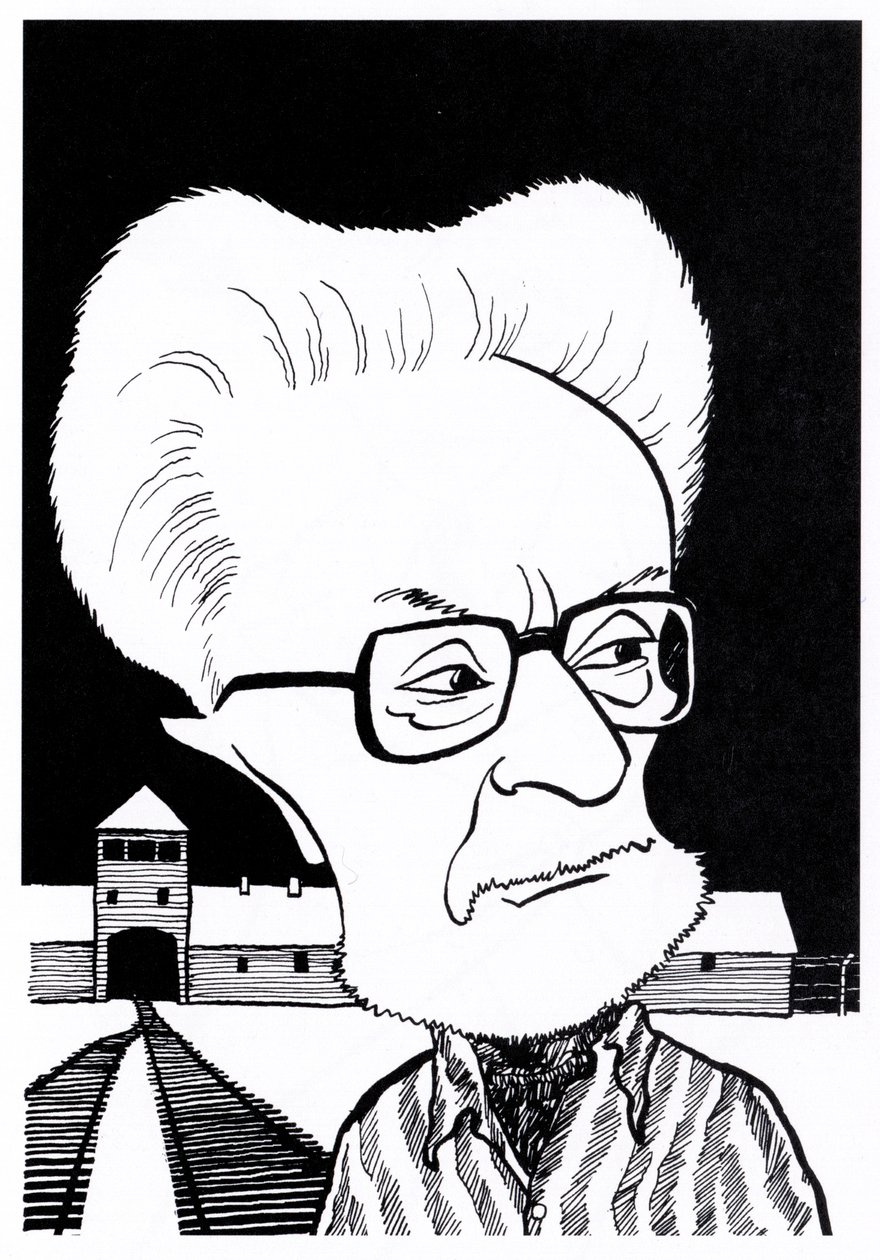 Primo Levi, caricature by John Minnion