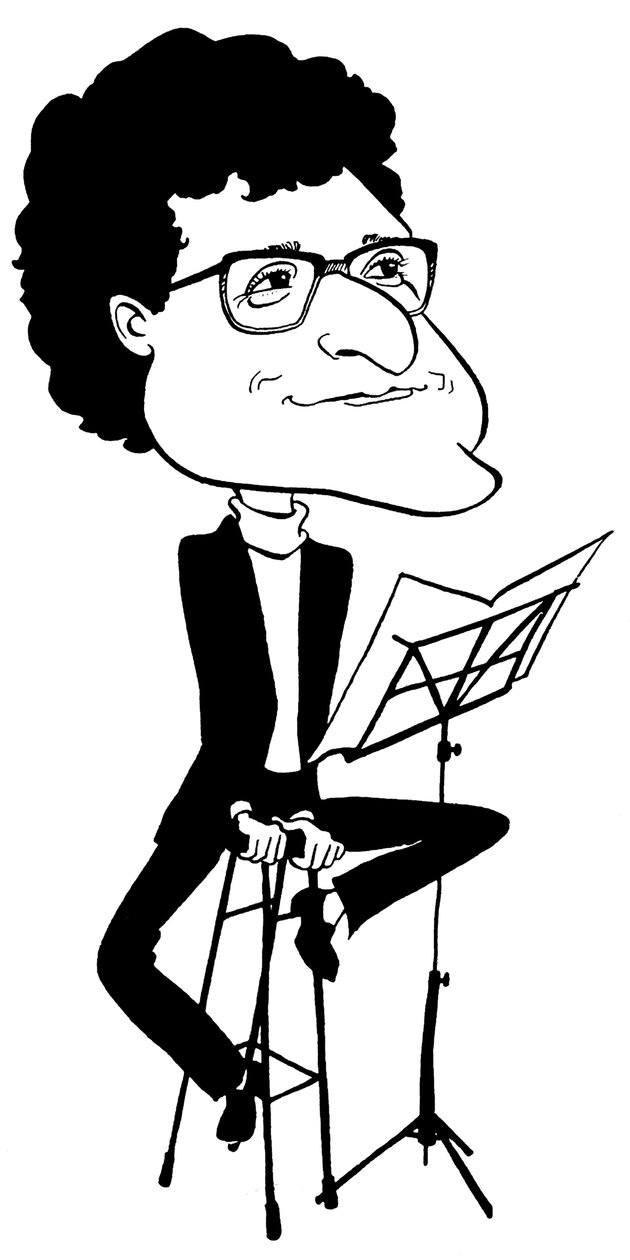Robert Saxton - caricature by John Minnion