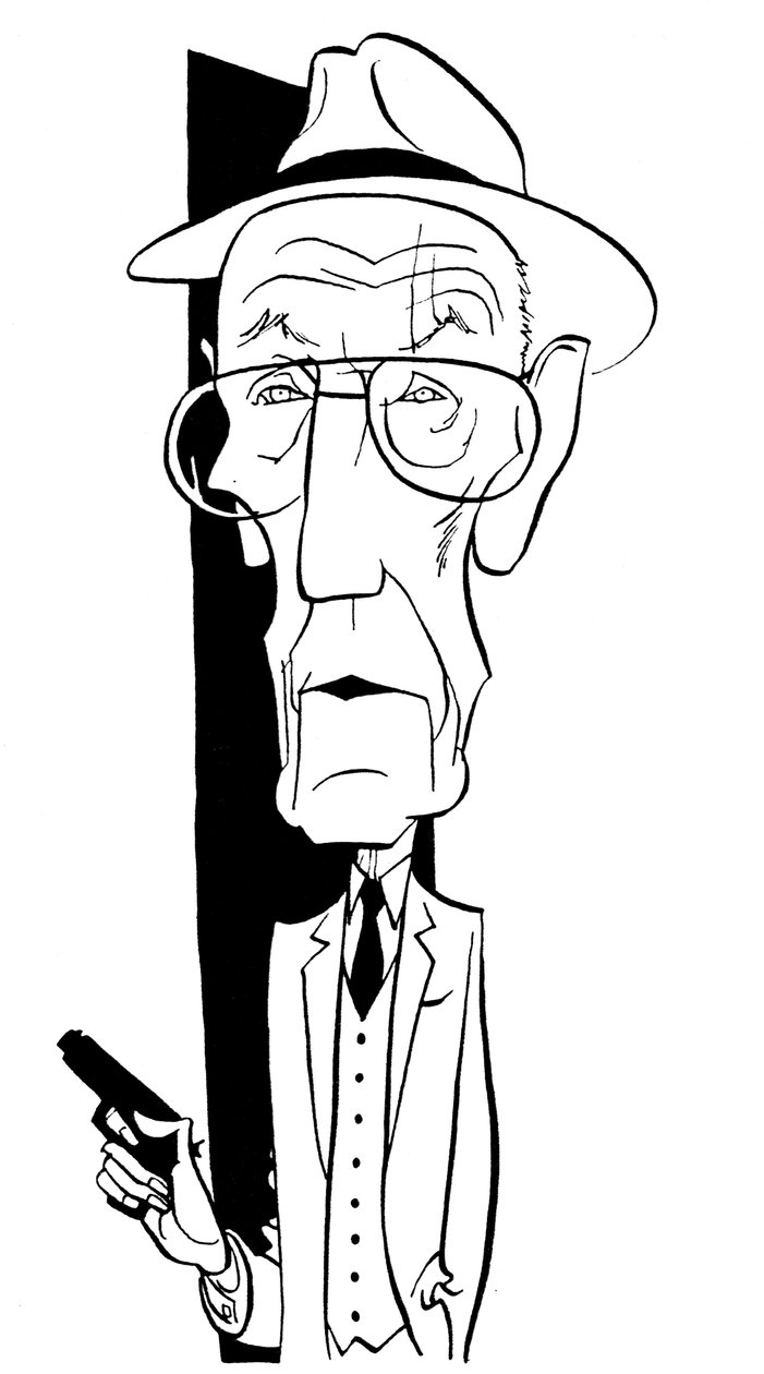 William S Burroughs - caricature by John Minnion