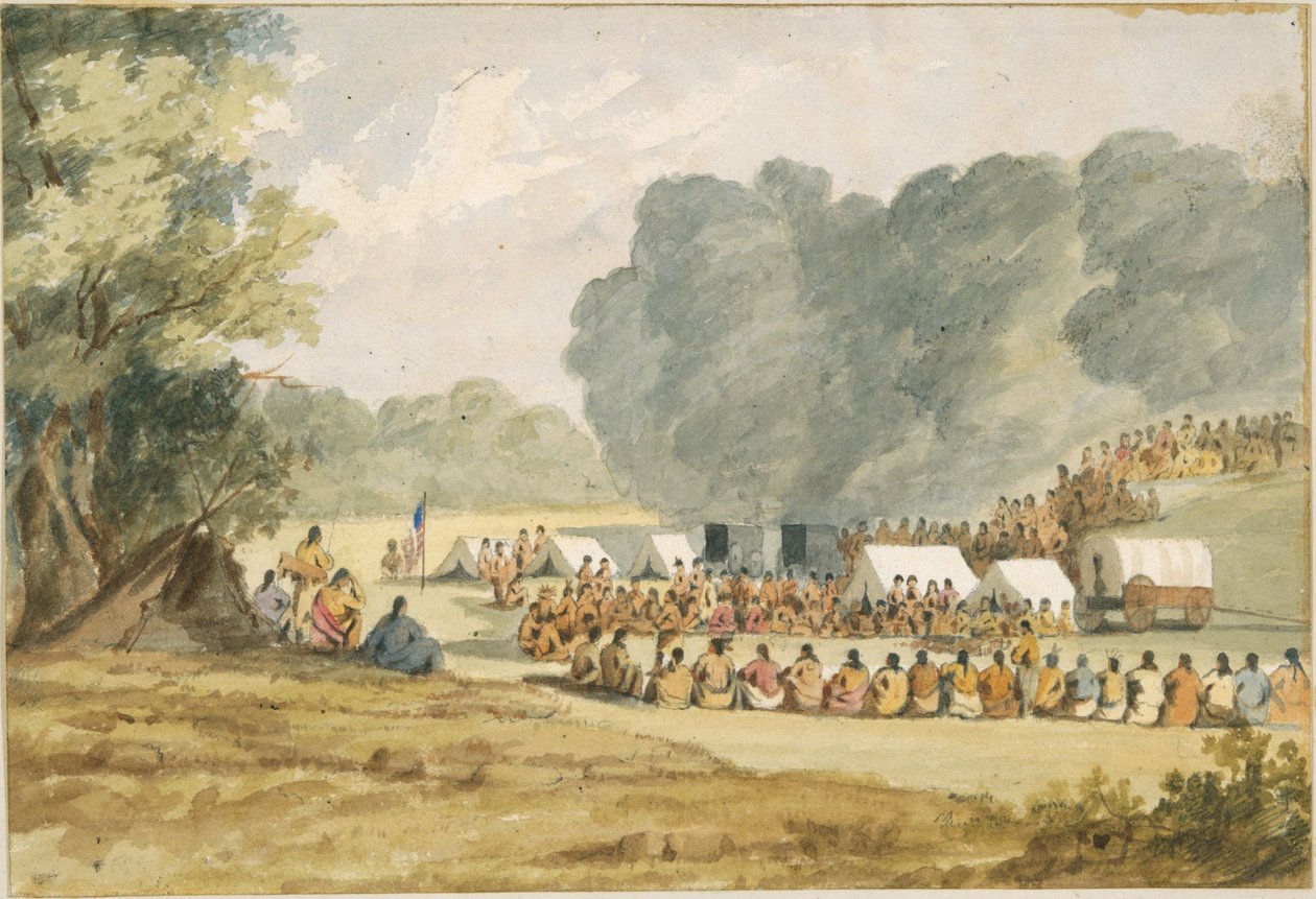 Distribution of Goods to the Gros Ventres by John Mix Stanley