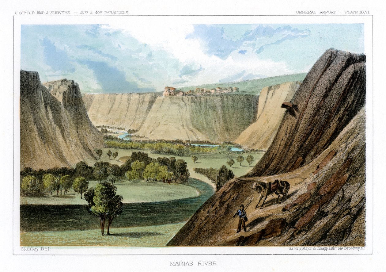The Marias River, Montana, USA, 1856 by John Mix Stanley