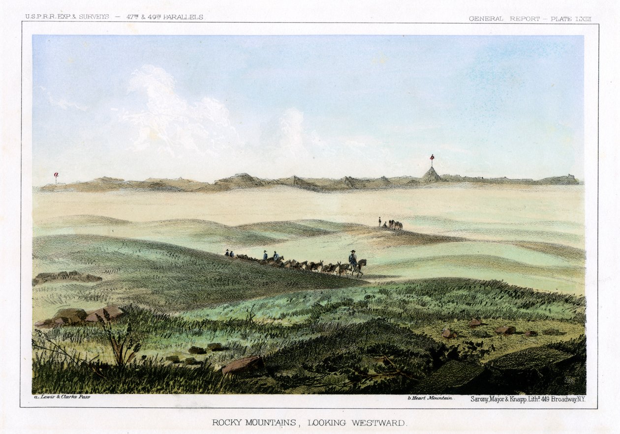The Rocky Mountains, looking westward, USA by John Mix Stanley