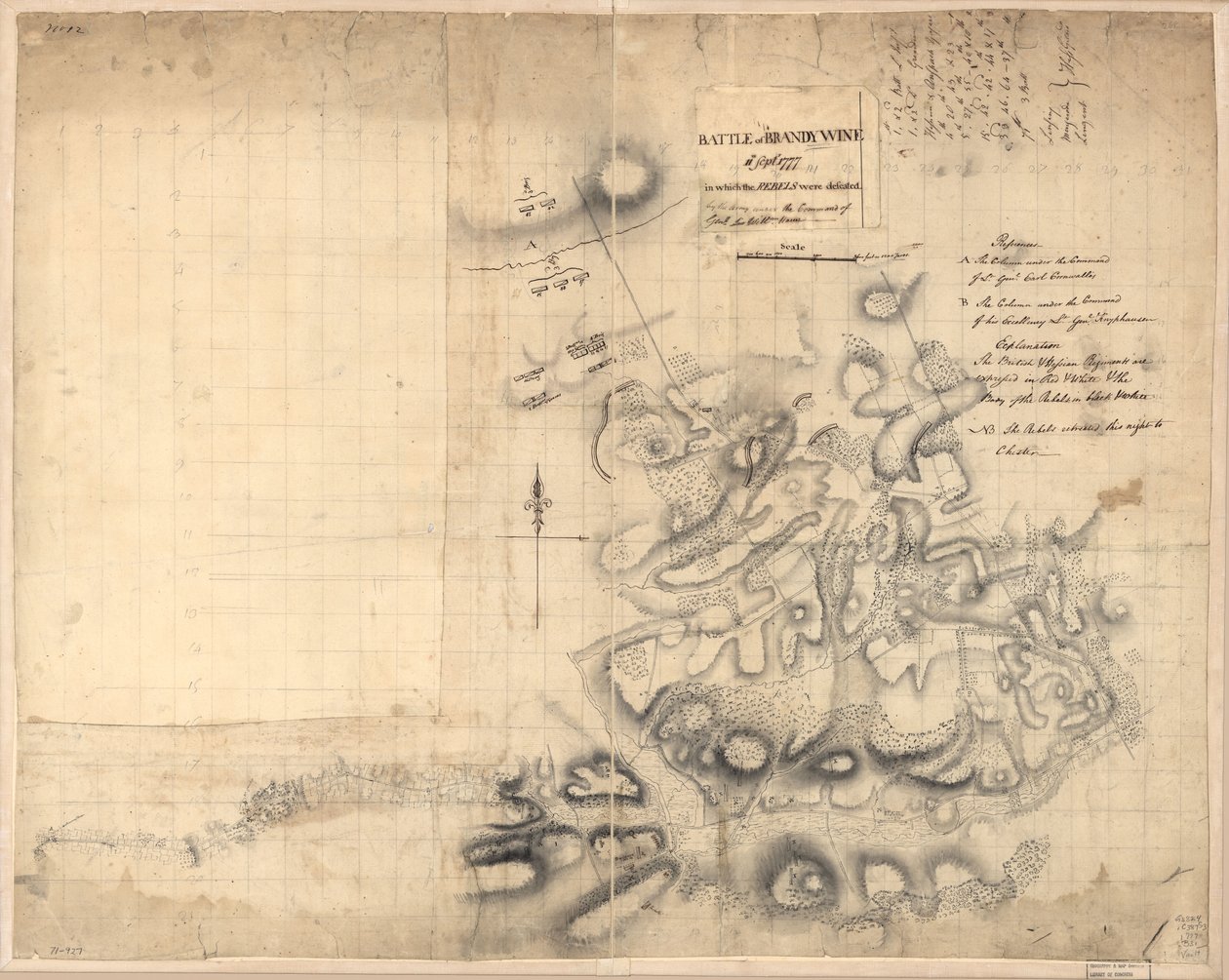Battle of Brandywine, 11th September 1777 by John Montresor
