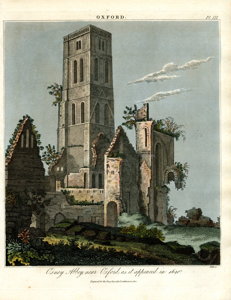 Osney Abbey near Oxford as it appeared in 1650 by John Pass