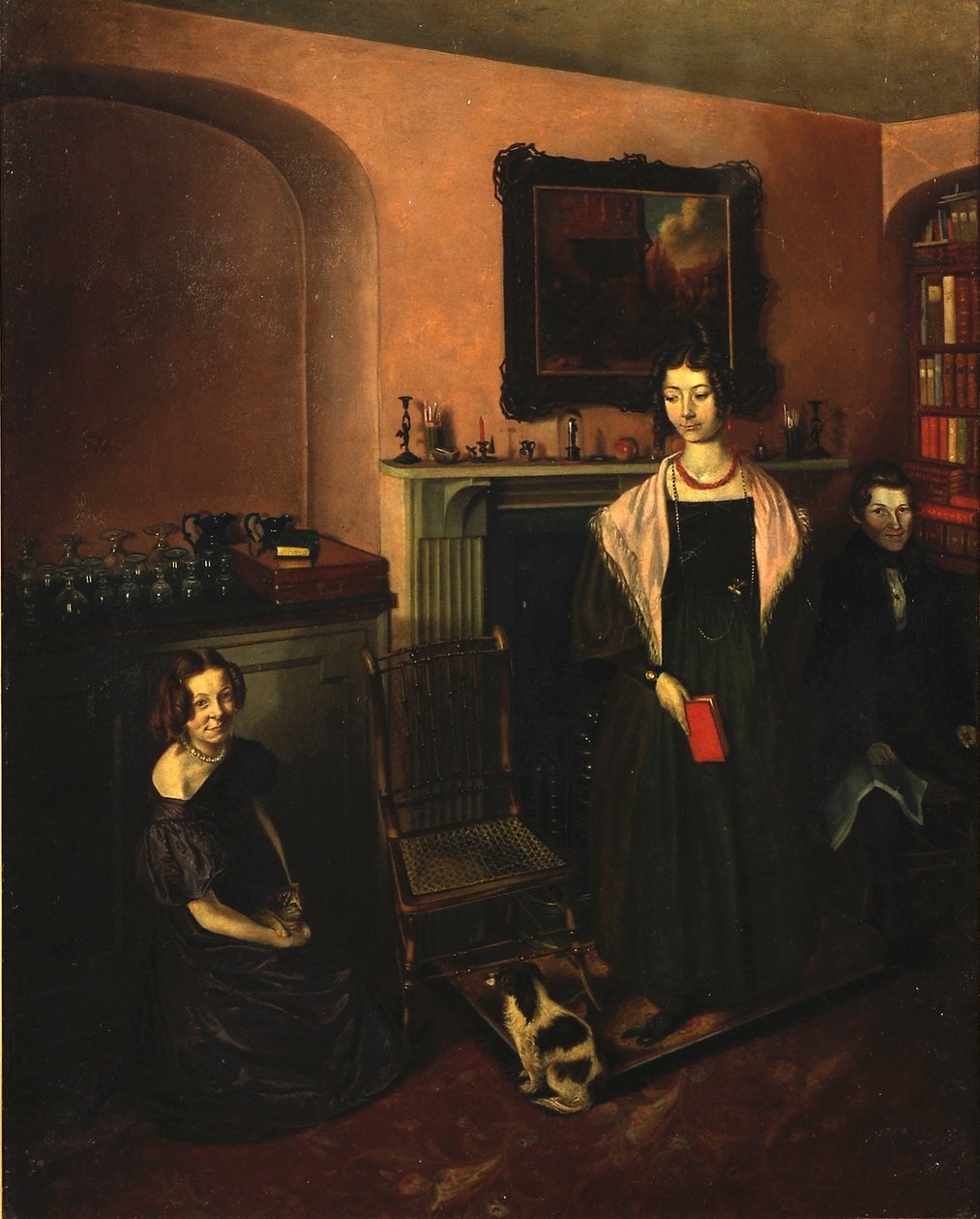 Fireside in the Family Home with Three Members of the Family by John Petherick
