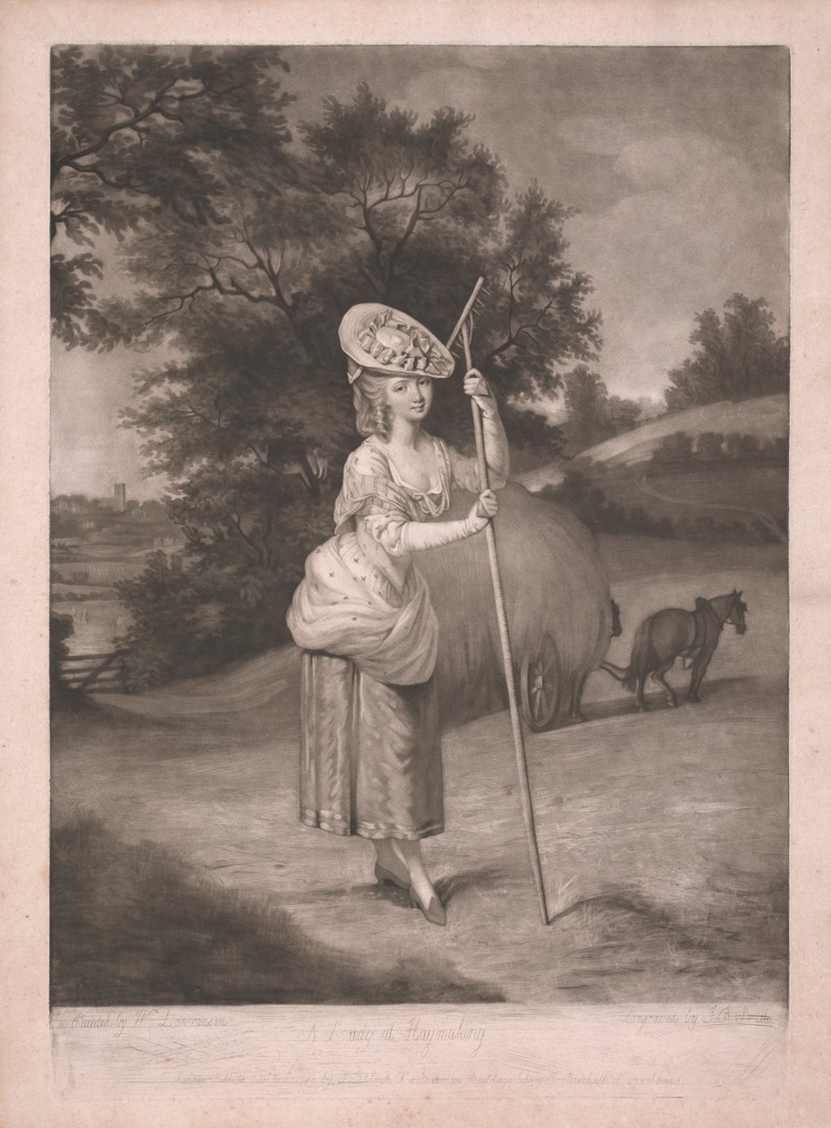 A Lady at Haymaking by John Raphael Smith