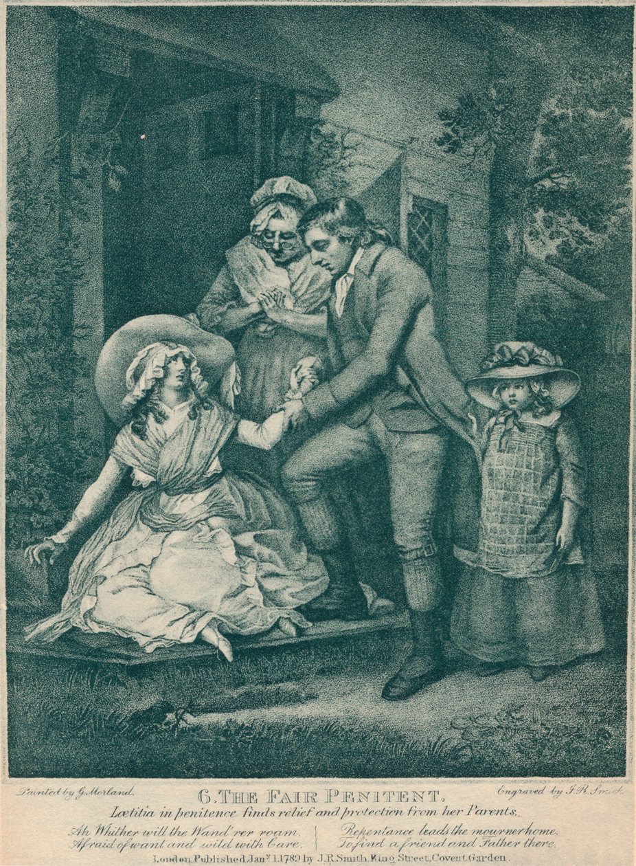 The Fair Penitent: Laetitia in Penitence Finds Relief and Protection from Her Parents, 1789 by John Raphael Smith