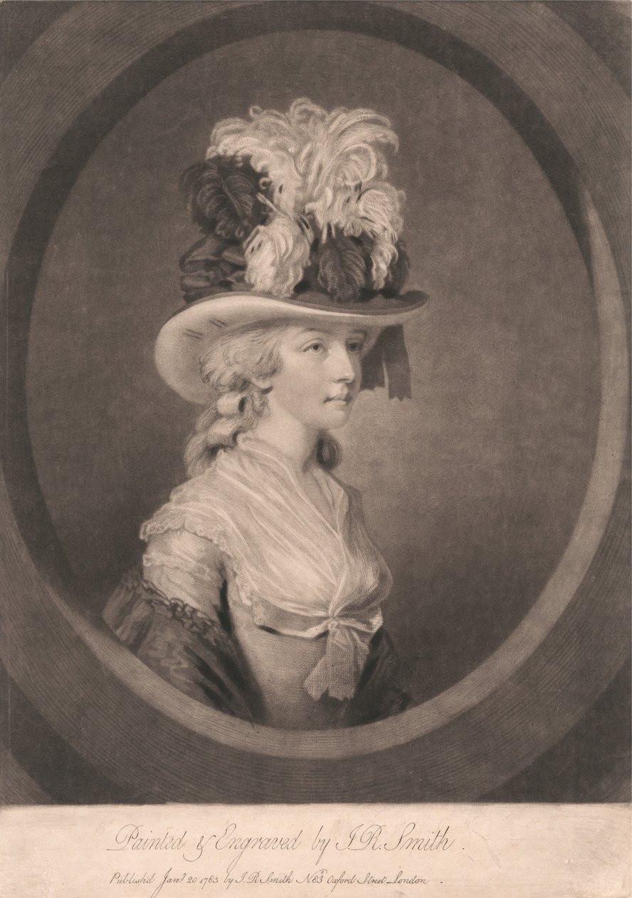 Young Lady in Feathered Hat by John Raphael Smith