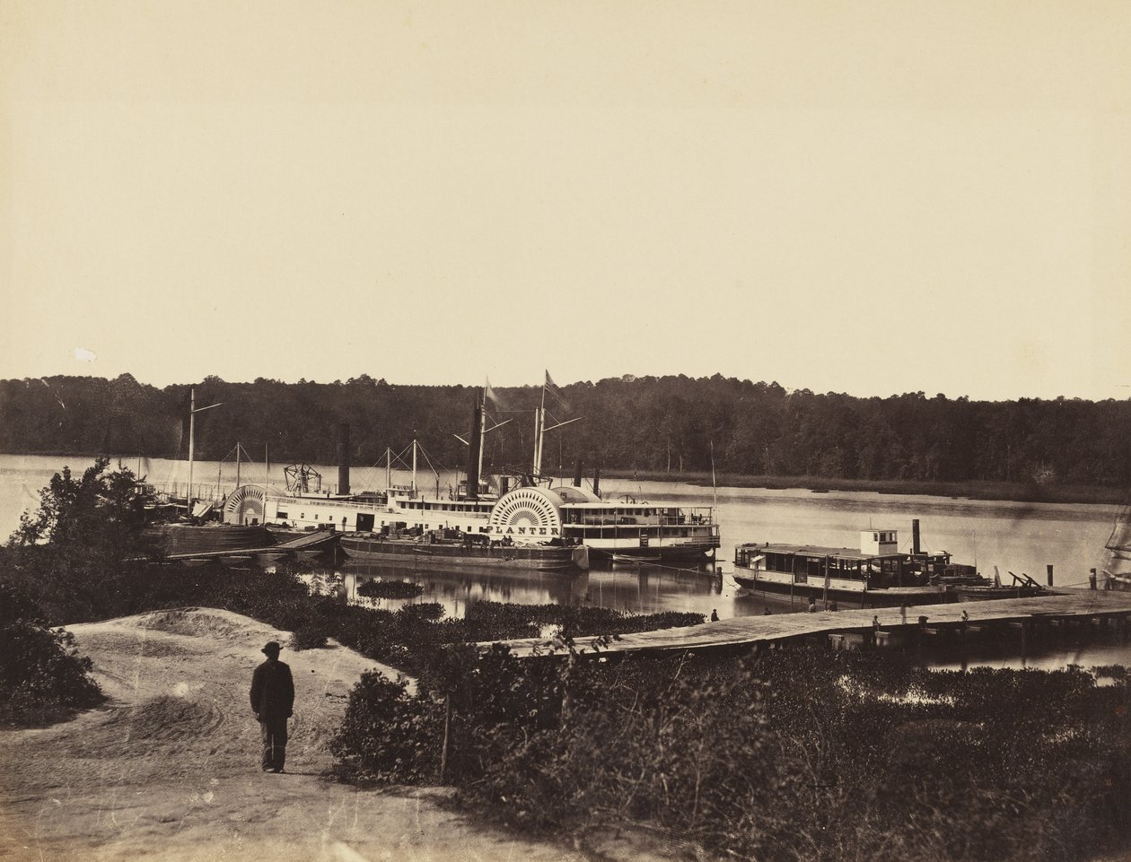 Medical Supply Boat Plauter, on the Appomattox by John Reekie