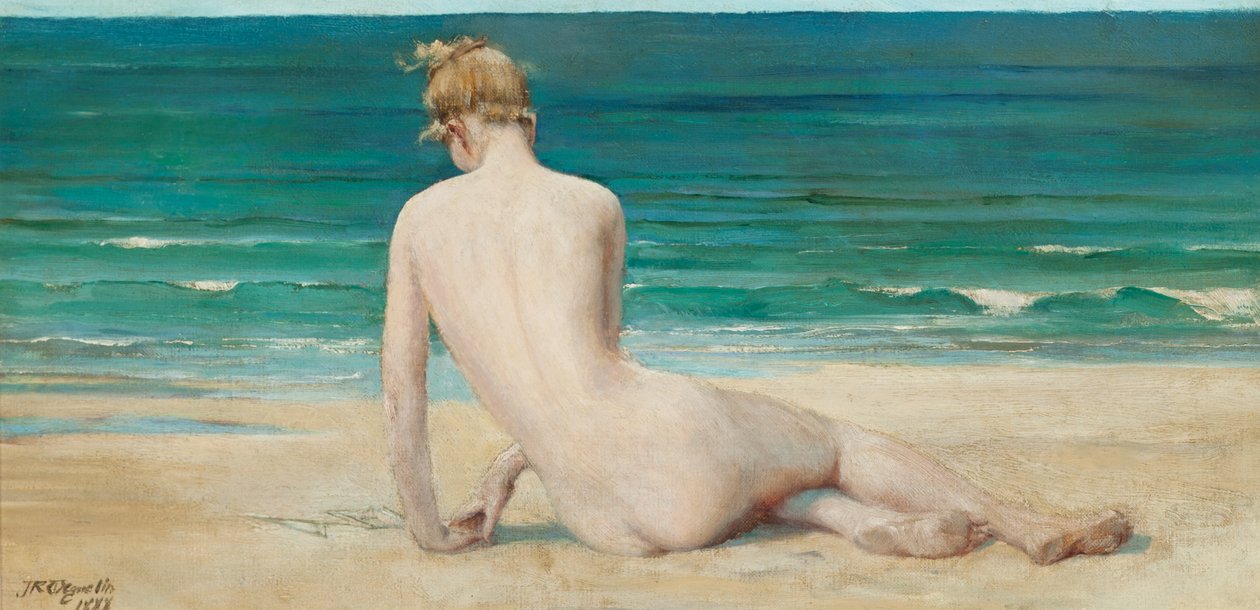 Nude Seated on the Shore, 1888 by John Reinhard Weguelin