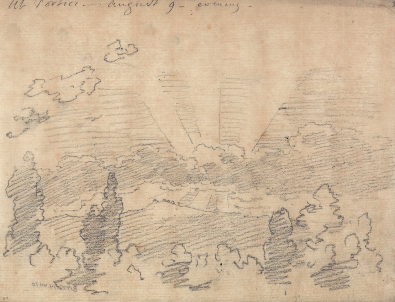At Portici, Evening, August 9 by John Robert Cozens
