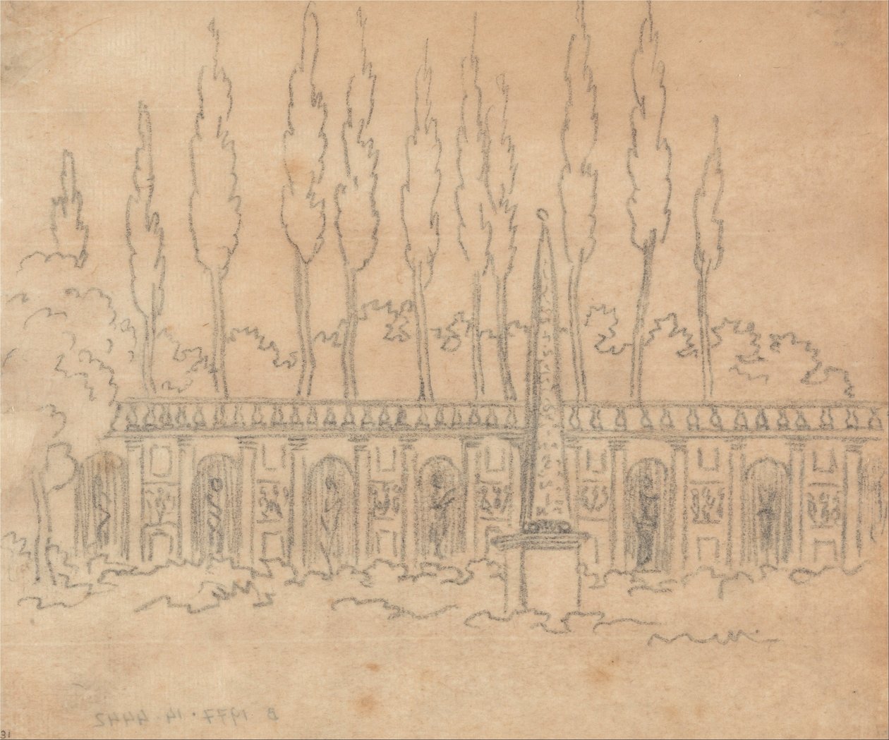 In the Garden of a Villa by John Robert Cozens