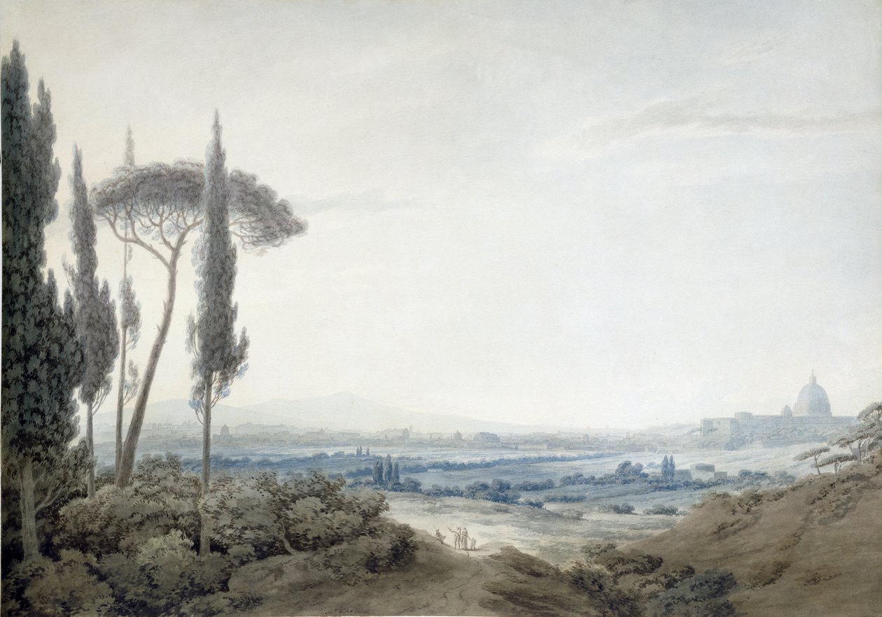 Rome from the Villa Mellini by John Robert Cozens