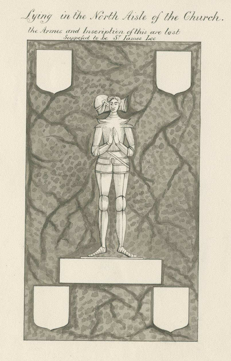 Stone - Brass figure [Sir James Lee]: pen and wash drawing by John Robert Fernyhough
