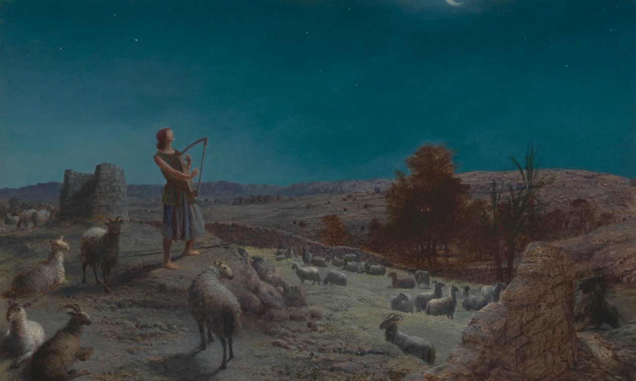 David, the Future King of Israel, While a Shepherd at Bethlehem by John Rogers Herbert