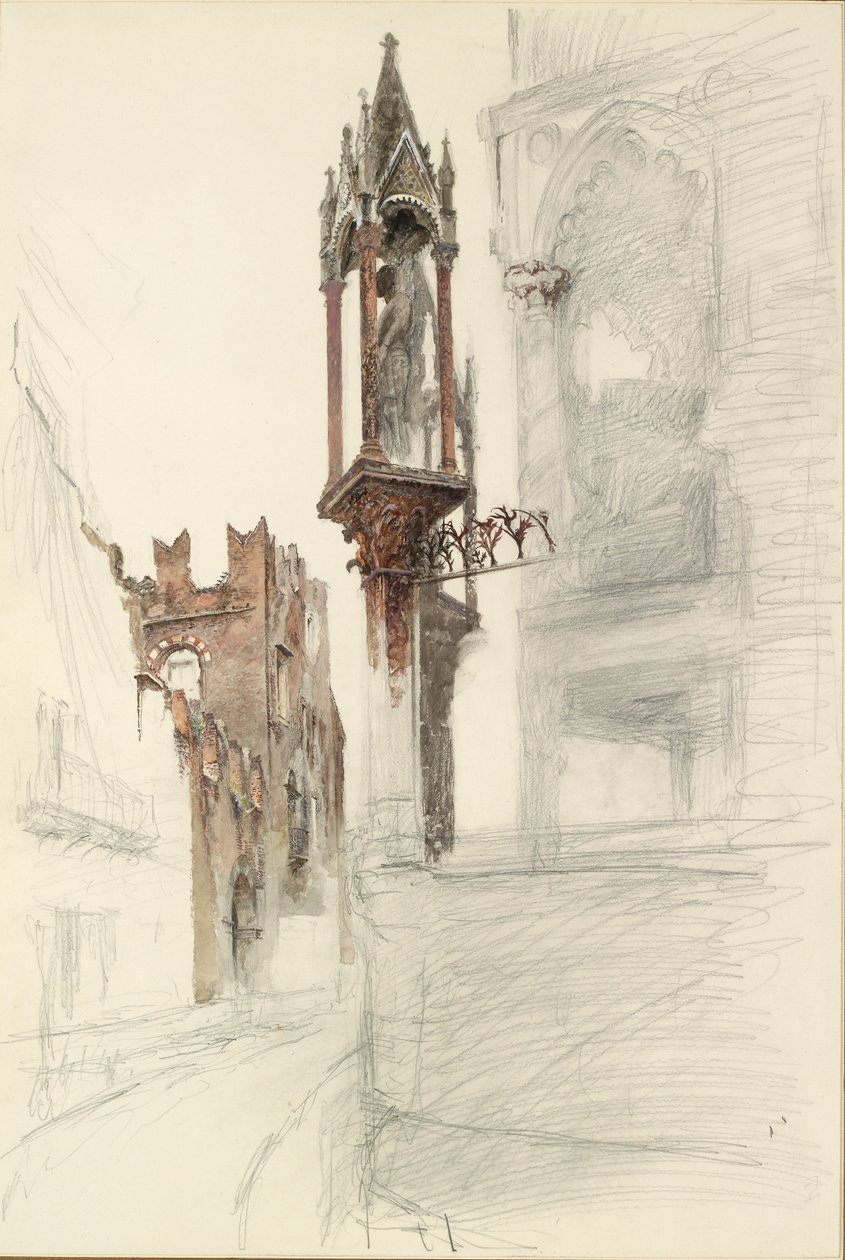 Study of a Niche surrounding the Tomb of Cansignorio della Scala at Verona by John Ruskin