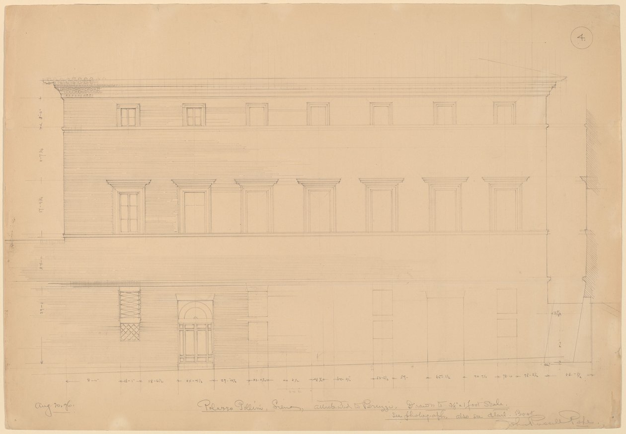 Palazzo Pollini, Siena, Attributed to Peruzzi by John Russell Pope