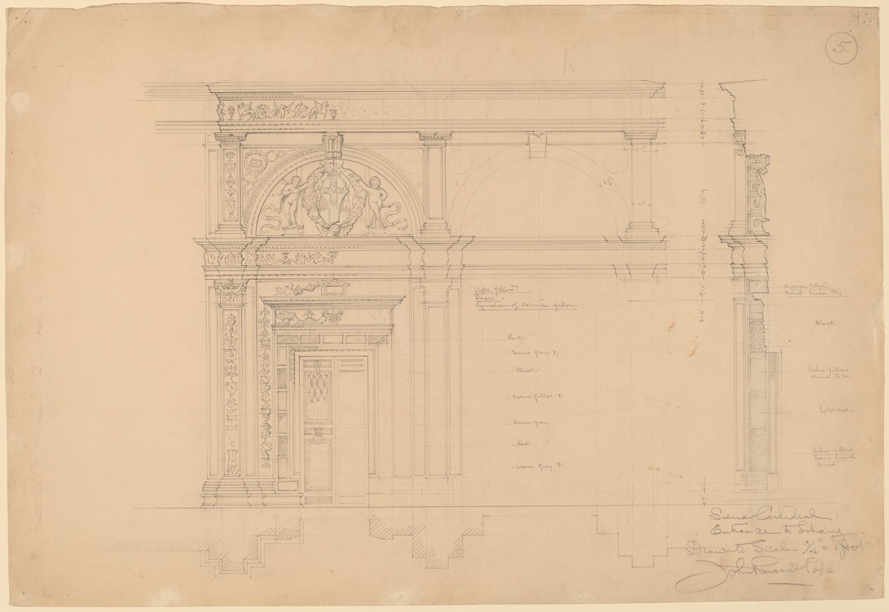 Siena Cathedral, Entrance to Library by John Russell Pope