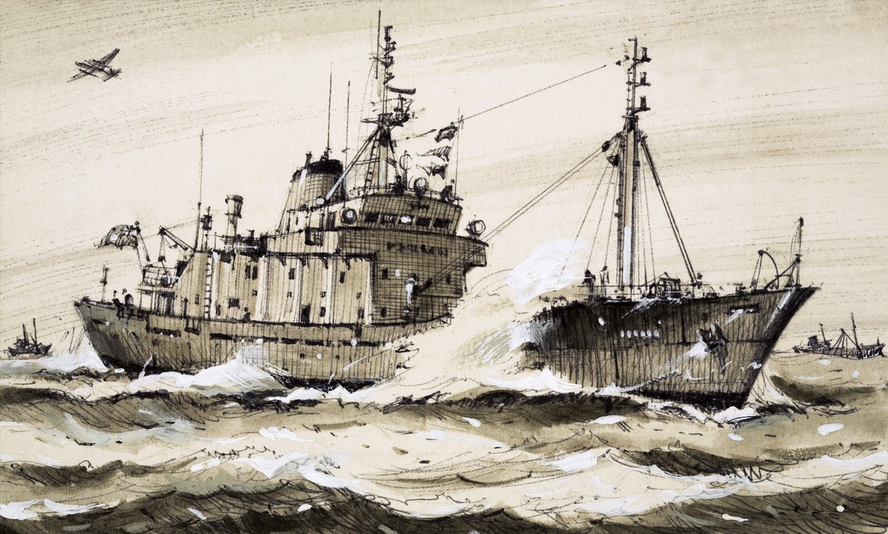 A British Frigate Patrolling the North Sea by John S. Smith