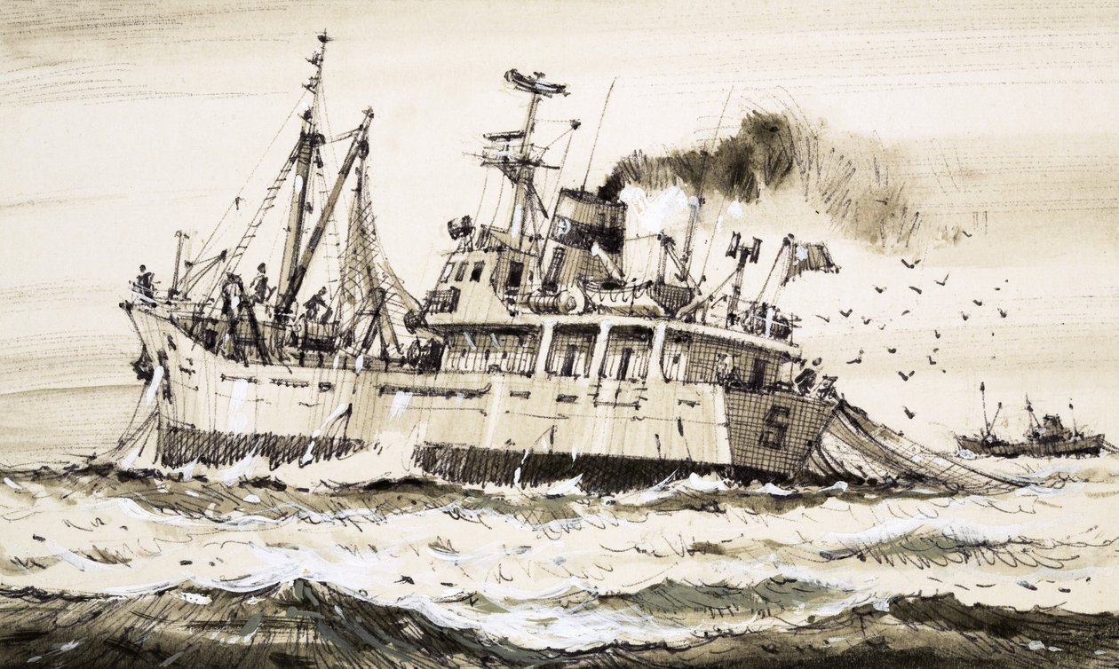 A Soviet fishing ship in the North Sea by John S. Smith