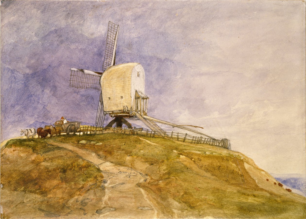A Windmill on a Hill at Eye, Suffolk, early 19th century by John Sell Cotman