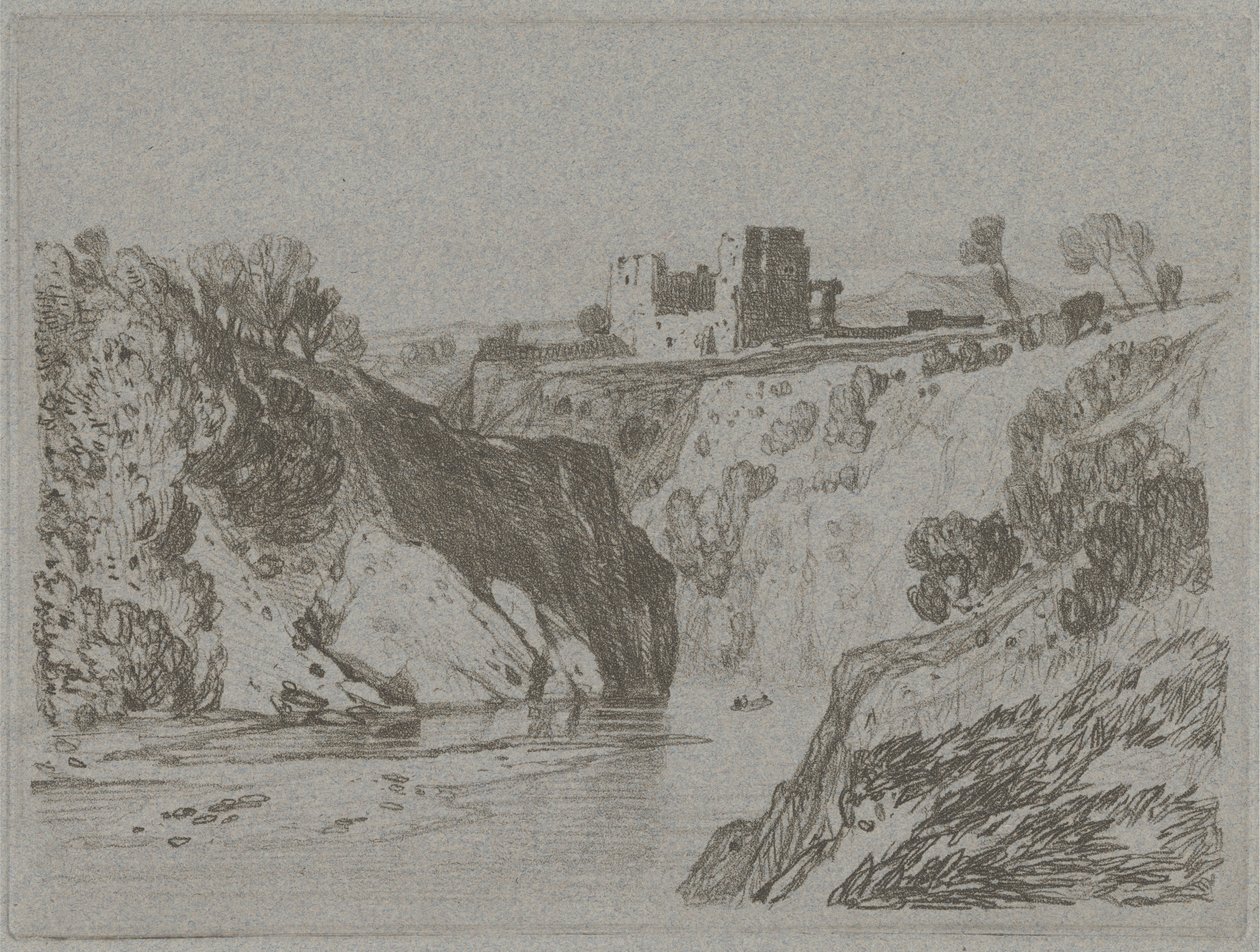 Castle Above a Rocky Gorge by John Sell Cotman