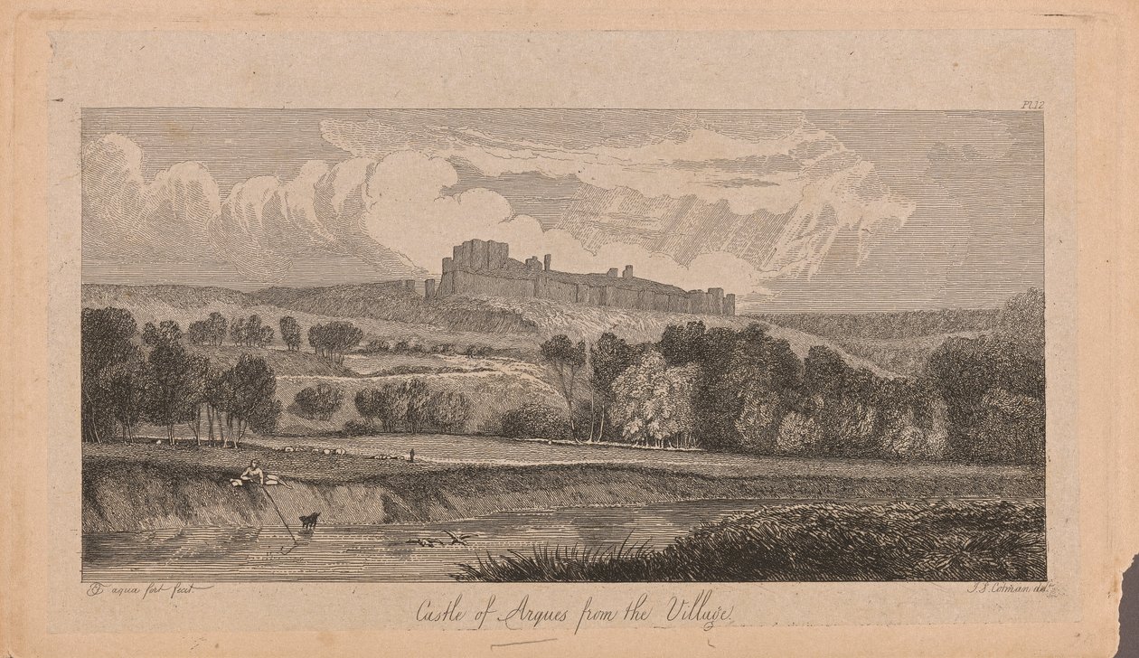 Castle of Argues from the Village by John Sell Cotman