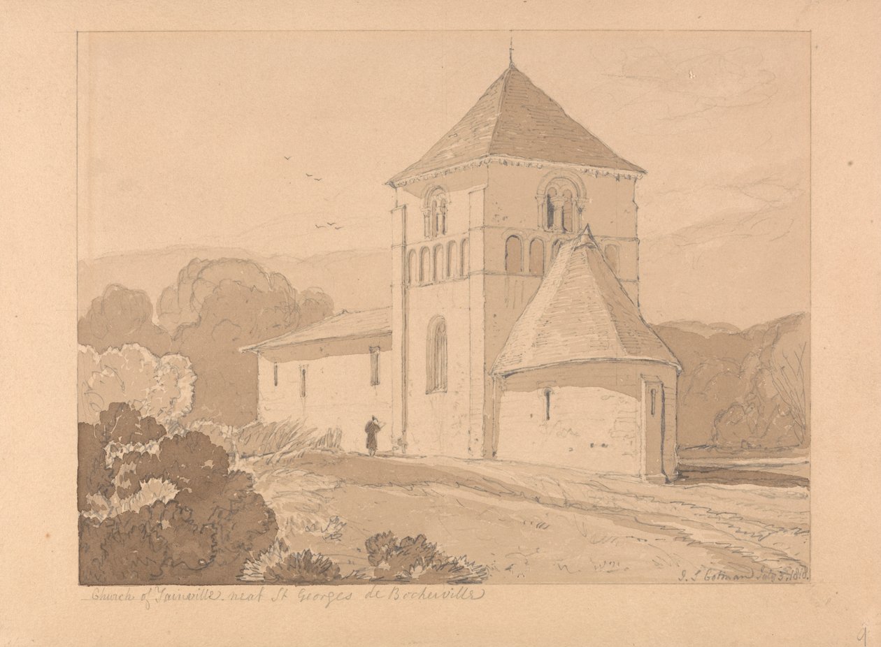 Church of Yainville, near Saint Georges de Bocherville, Normandy by John Sell Cotman