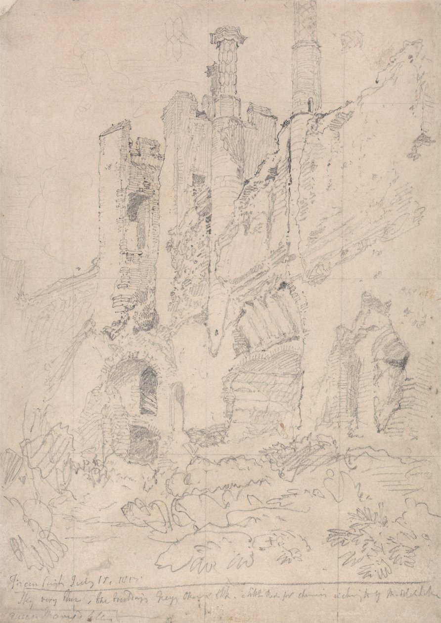 Framlingham Castle, Suffolk: Part of Ruined Interior by John Sell Cotman