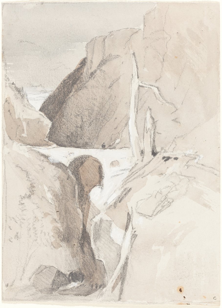 Gorge with Tree Stumps by John Sell Cotman