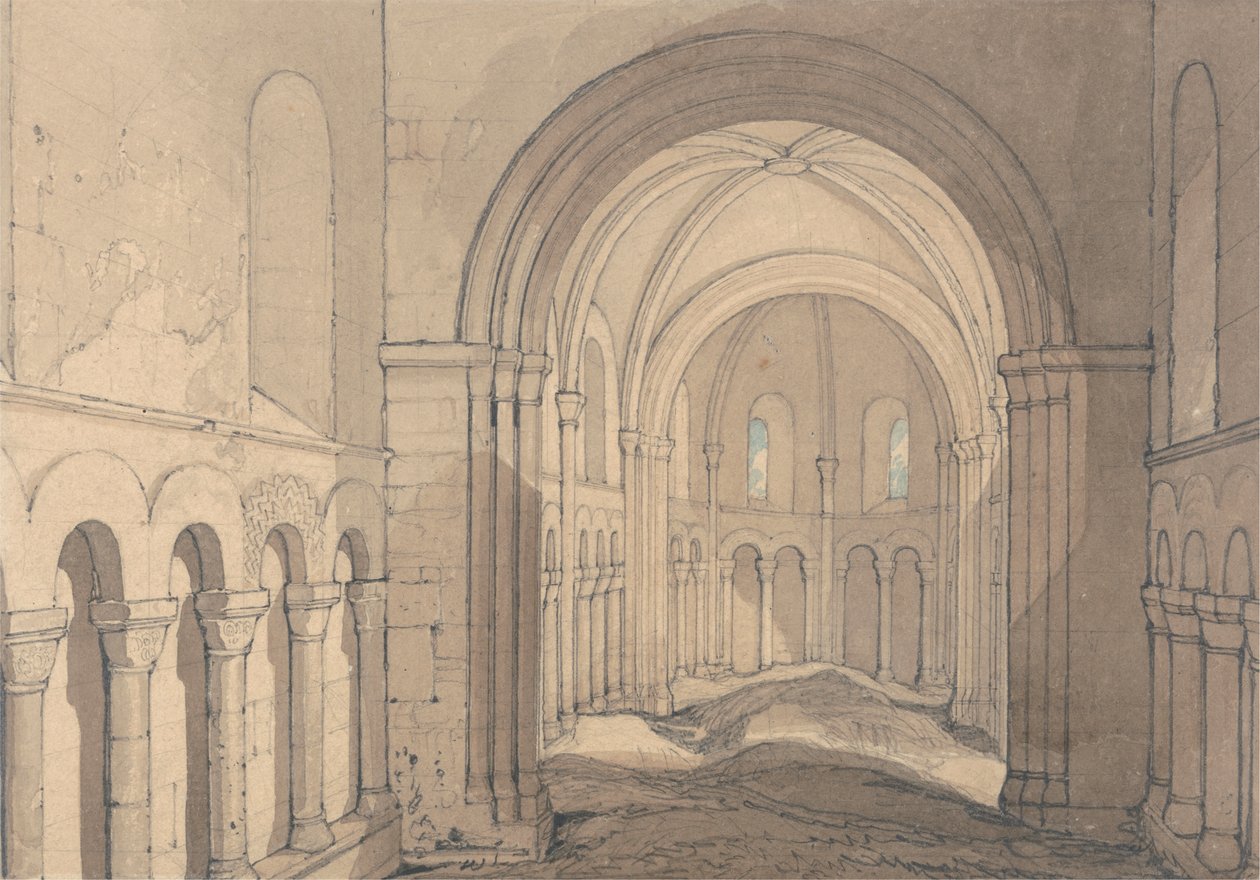 Interior of the Chapel of Saint Julien, Near Rouen, Normandy by John Sell Cotman
