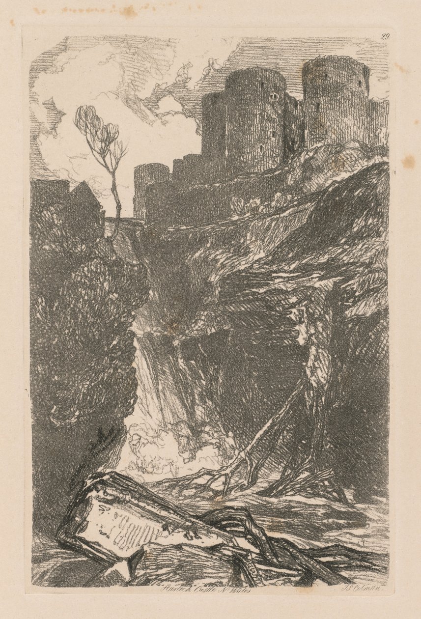 Liber Studiorum: Harlech Castle, N. Wales by John Sell Cotman