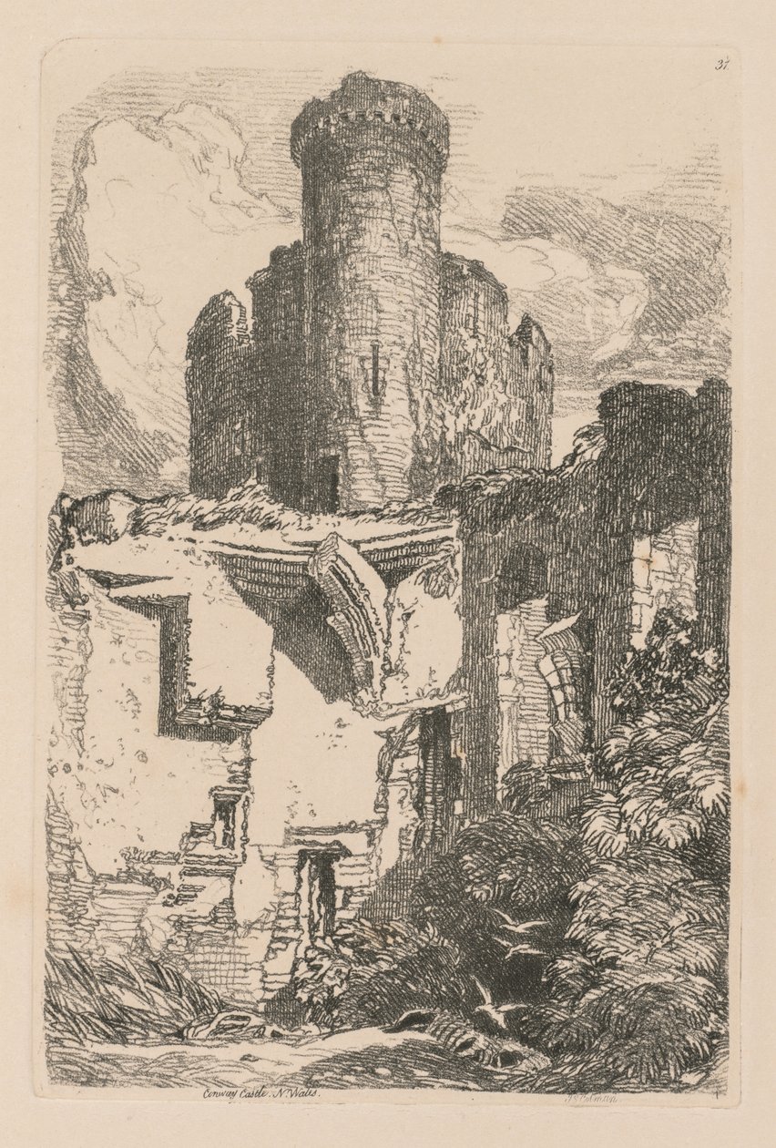 Liber Studiorum: Plate 31, Conway Castle, N. Wales by John Sell Cotman