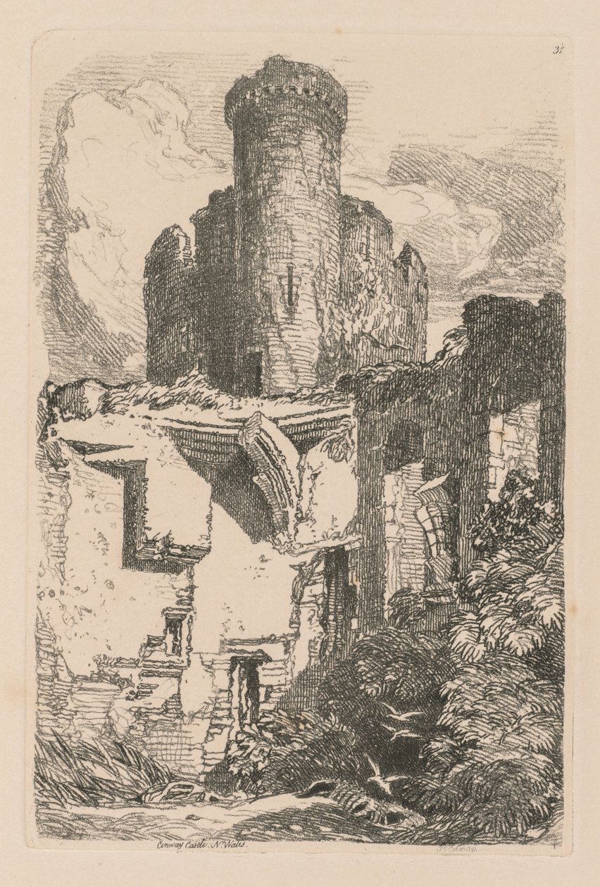 Liber Studiorum: Plate 31, Conway Castle, N. Wales by John Sell Cotman