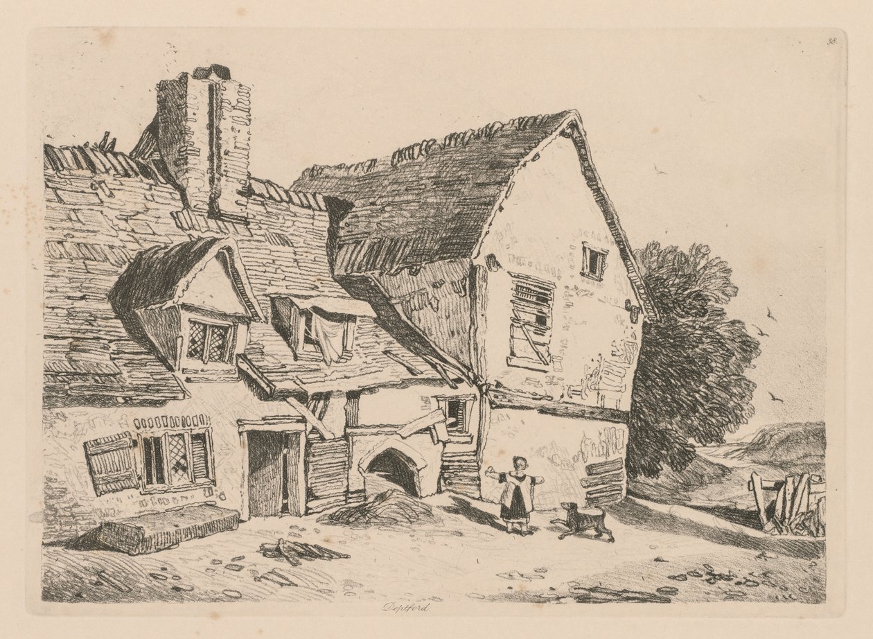 Liber Studiorum: Plate 38, View at Deptford by John Sell Cotman