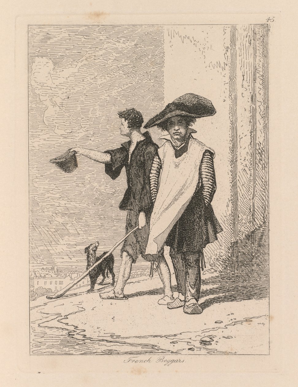 Liber Studiorum: Plate 45, French Beggars by John Sell Cotman