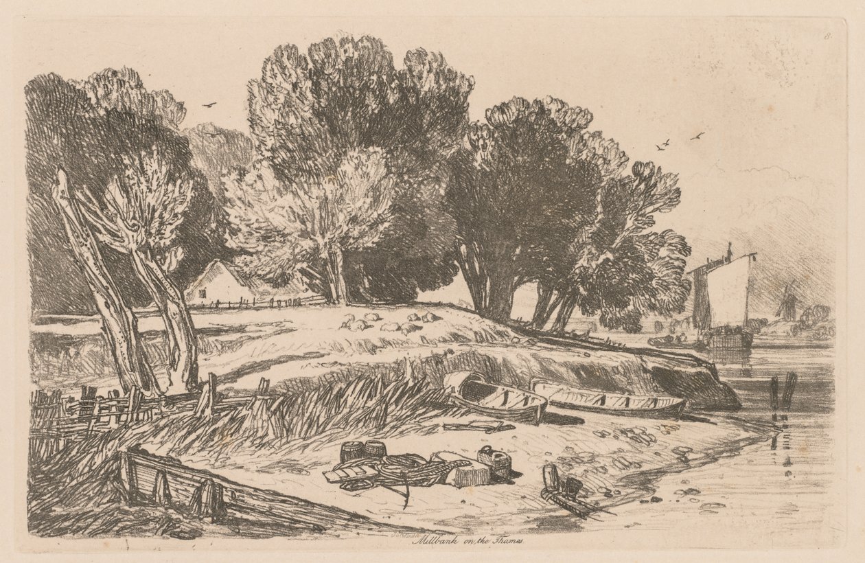 Liber Studiorum: Plate 8, Millbank on the Thames by John Sell Cotman