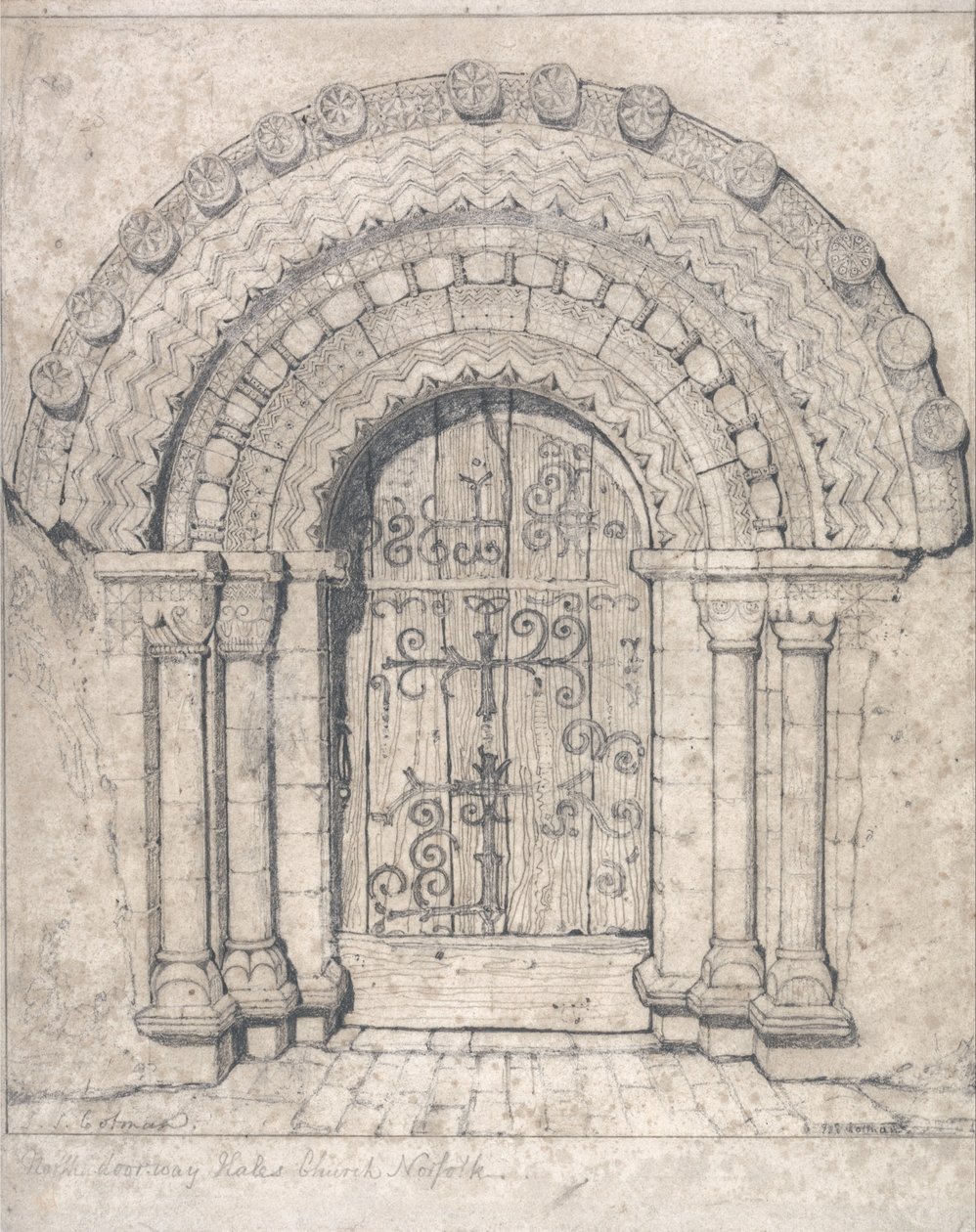 North Doorway of Hales Church, Norfolk by John Sell Cotman